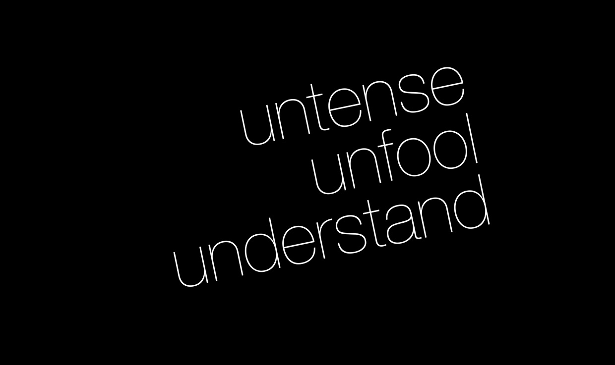 untense, unfool, understand, © Charlie Alice Raya, 2016